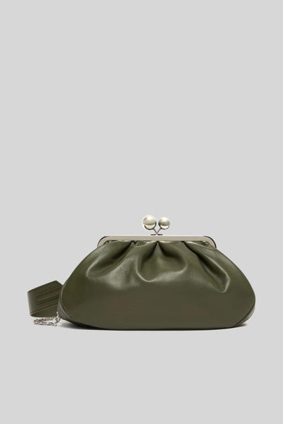 Max Mara Pasticcino Bag Medium Nappa Lucida Montone Verde Militare Donna