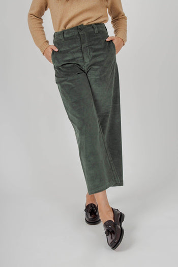 Pantalone Due Velluto Verde Donna - 4