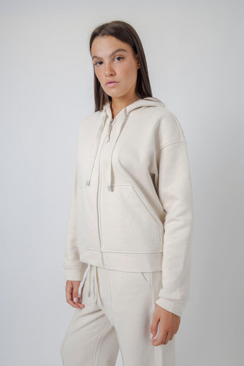 Max Mara Felpa Full Zip Cane Avorio Donna - 3