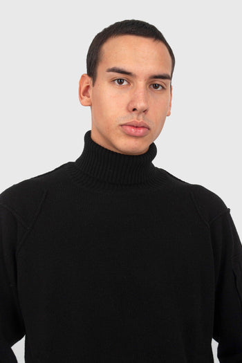 Maglia Lambswool Grs Turtleneck Knit Nero Uomo - 6