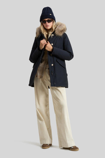 Arctic Parka In Ramar Cloth Con Pelliccia Removibile Blu Navy Donna - 2