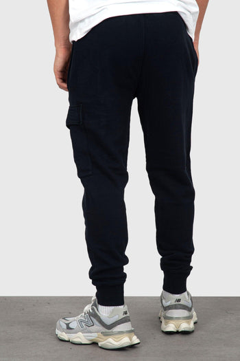 Pantalone Cargo Brushed And Emerized Diagonal Fleece Blu Scuro Uomo - 5