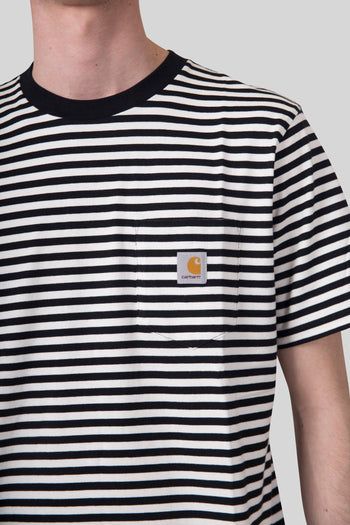 Wip T-shirt S/s Ezra Pocket Nero/bianco Uomo - 2
