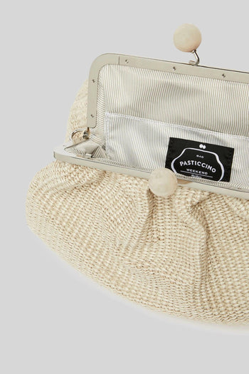 Max Mara Pasticcino Bag Medium Effetto Rafia Tortora Donna - 5