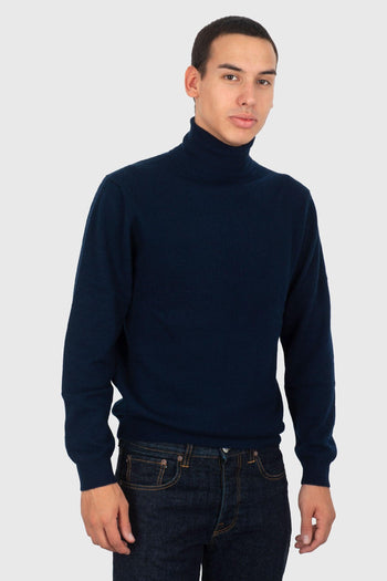 Maglia Dolcevita Staff Blu Navy Uomo - 5