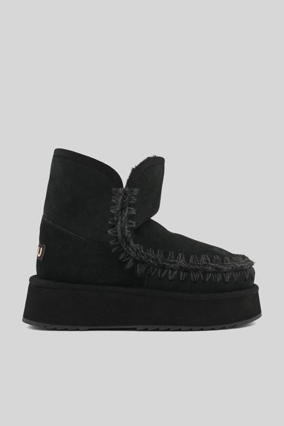 Platform Boot Suede Nero Donna