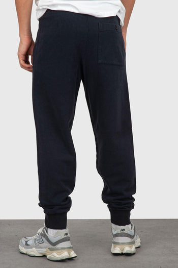 Pantalone Jogging Diagonal Fleece Logo Buttoned Nero Uomo - 3