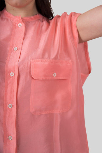 Camicia In Seta Habotai Samba Rosa Donna - 4