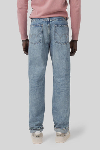 Jeans Loose Fit Japan Kaihara Rainbow 13,5 Oz Blu Chiaro Uomo - 5