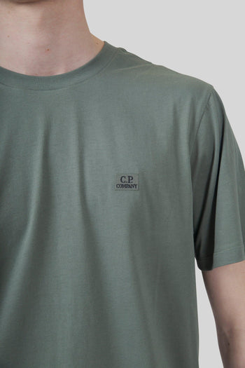 T-shirt 30/1 Jersey Logo Patch Verde Uomo - 2