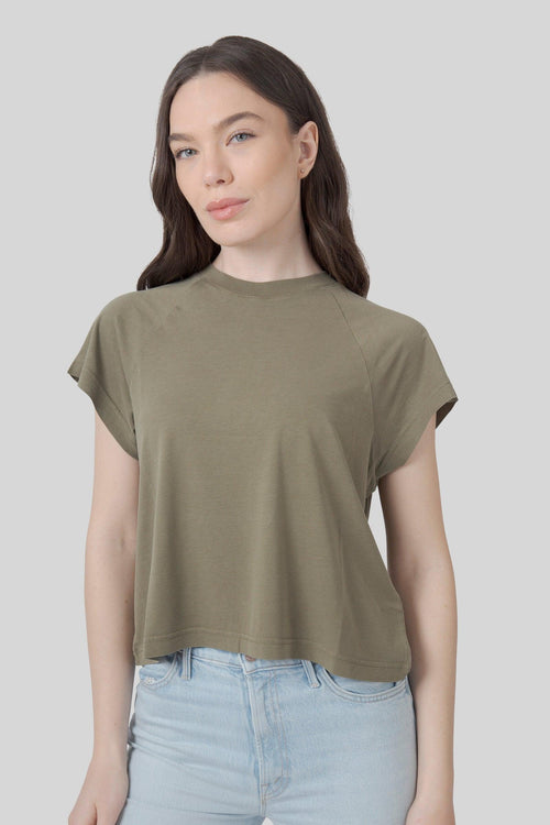 T-shirt Lyocell Tricia Verde Oliva Donna