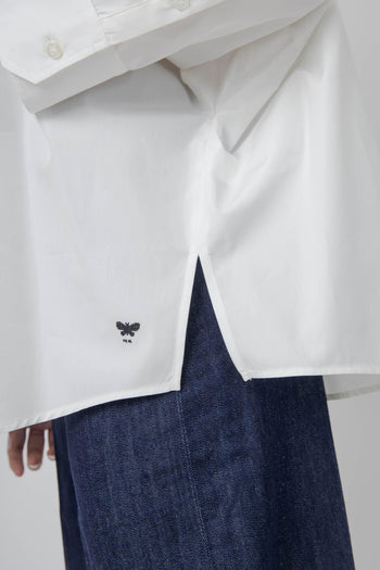 Max Mara Camicia Over In Popeline Zavorra Bianco Donna - 6
