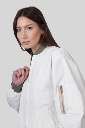 Bomber Over Train Bianco/verde Donna - 4