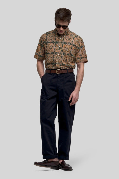 Pantalne Milton Herringbone Blu Scuro Uomo
