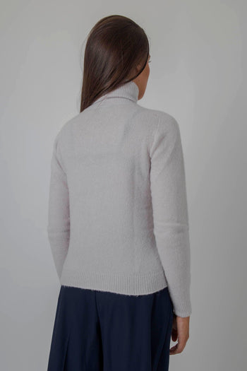 Maglia Dolcevita Cashmere/seta Perla Donna - 3