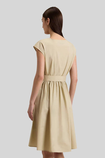 Abito Corto In Popeline Crema Donna - 3