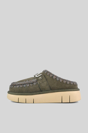 Bounce Clog Metal Logo Verde Oliva Donna - 5