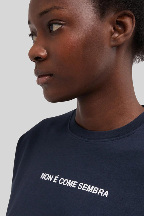 T-shirt "non è Come Sembra" Blu Navy Donna