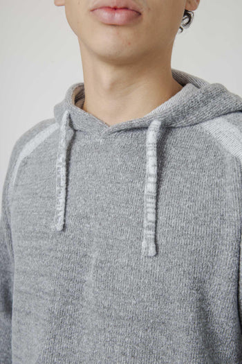 Maglia Hooded In Fleece Knit Grigio Uomo - 7
