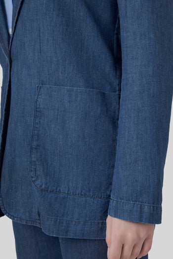 Giacca Denim Blu Medio Donna - 4