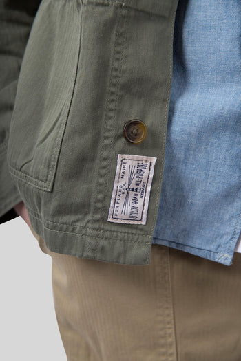 Overshirt Dorr Herringbone Verde Uomo - 4