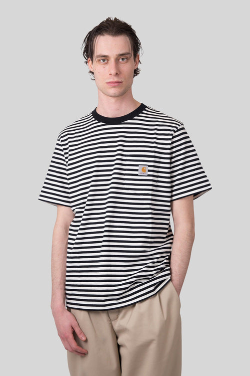 Wip T-shirt S/s Ezra Pocket Nero/bianco Uomo