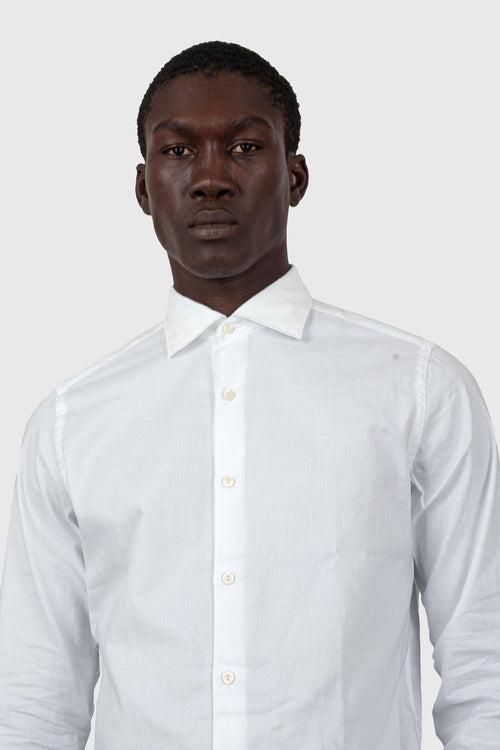 Camicia Oxford Collo Francese Bianco Uomo