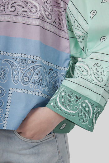 Max Mara Camicia In Popeline Bandana Patch Lampone Multicolore Donna - 4