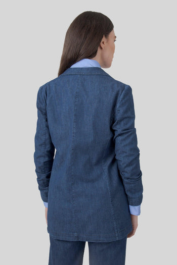 Giacca Denim Blu Medio Donna - 5