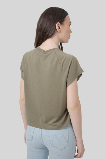 T-shirt Lyocell Tricia Verde Oliva Donna - 5