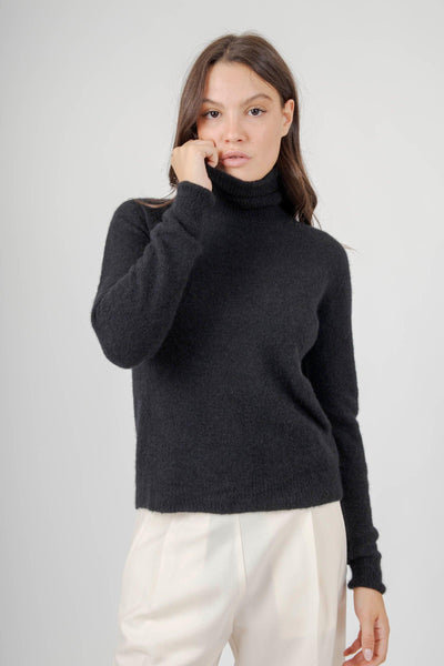 Maglia Dolcevita Cashmere/seta Nero Donna