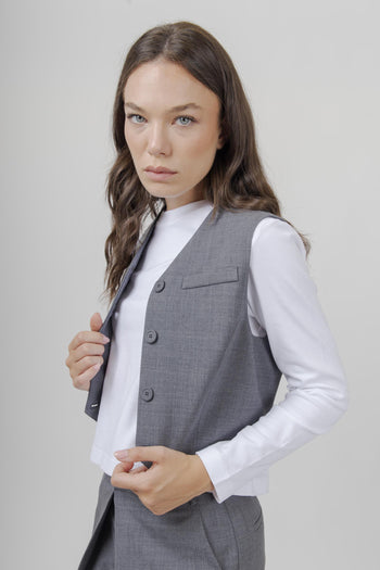 Gilet Amber Grigio Melange Donna - 3