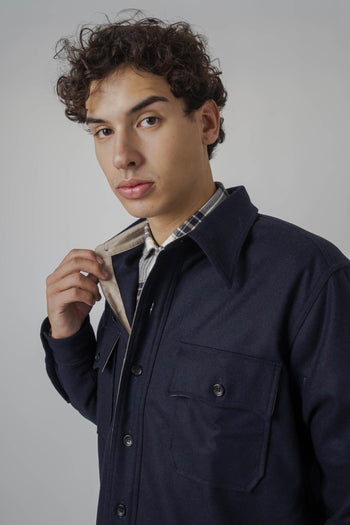 Cpo2.0 Overshirt In Lana Blu Uomo - 9