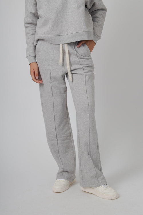 Max Mara Pantalone In Felpa Folk Grigio Chiaro Donna