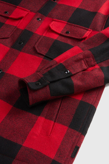 Overshirt Alaskan Wool Check Nero/rosso Uomo - 8