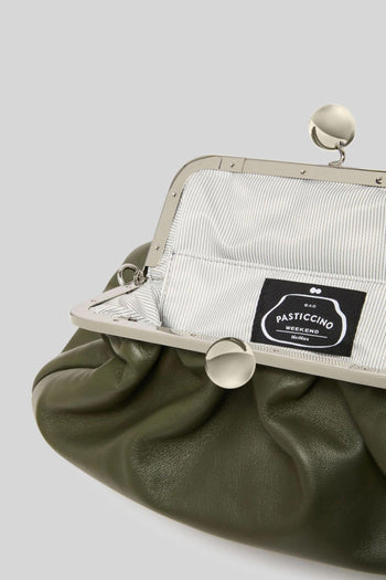 Max Mara Pasticcino Bag Medium Nappa Lucida Montone Verde Militare Donna - 6
