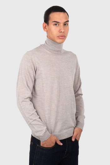 Maglia Dolcevita In Merino Grigio Uomo - 3