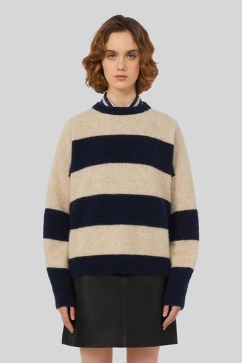 Max Mara Maglia Tuono Beige/blu Donna - 4