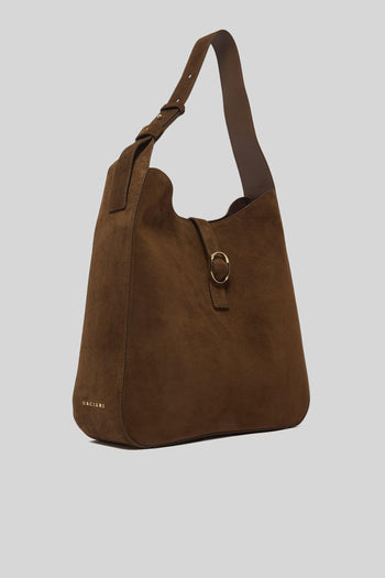 Borsa Gea Peach In Suede Marrone Donna - 2