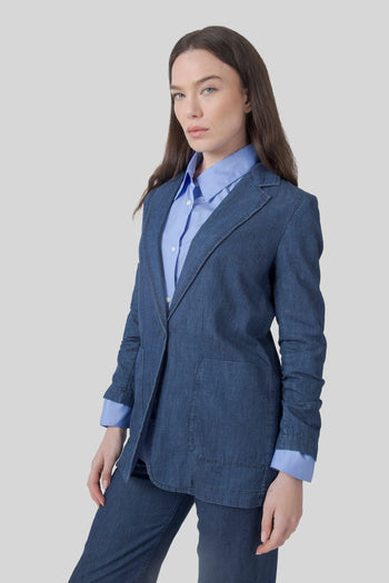 Giacca Denim Blu Medio Donna - 3