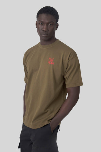 T-shirt Not This Year Verde Militare Uomo - 3