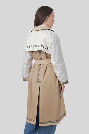 Max Mara Trench Reversibile In Gabardina Antigoccia Canasta Beige Donna - 9