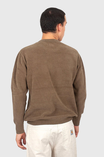 Maglia Cotton Chenille Crewneck Khaki Uomo - 4