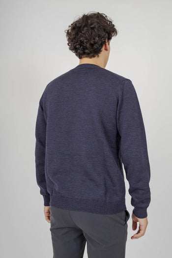 Maglia Girocollo Blu Medio Uomo - 4