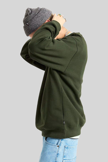 "off The Wall" Felpa Left Chest Ii Loose Crew Verde Uomo - 4