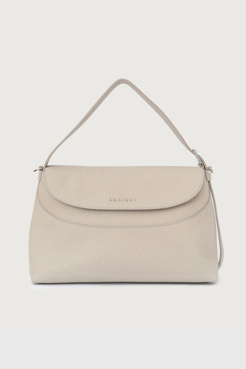 Borsa A Spalla Nana In Pelle Soft Grigio Chiaro Donna