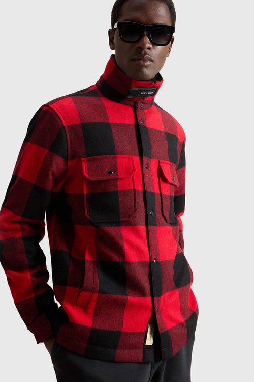 Overshirt Alaskan Wool Check Nero/rosso Uomo - 2