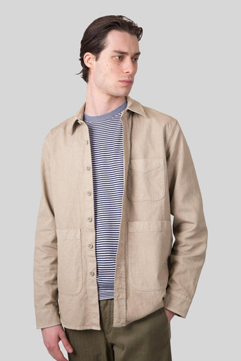 Overshirt Utility Beige Uomo - 7
