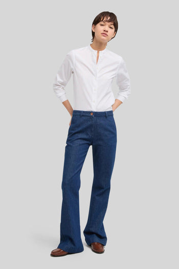 Camicia In Popeline Di Cotone Bianco Donna - 2