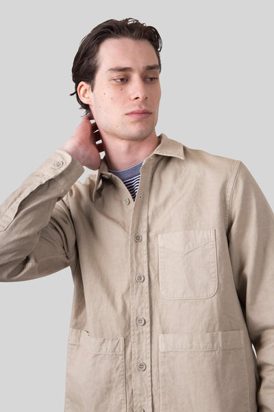 Overshirt Utility Beige Uomo